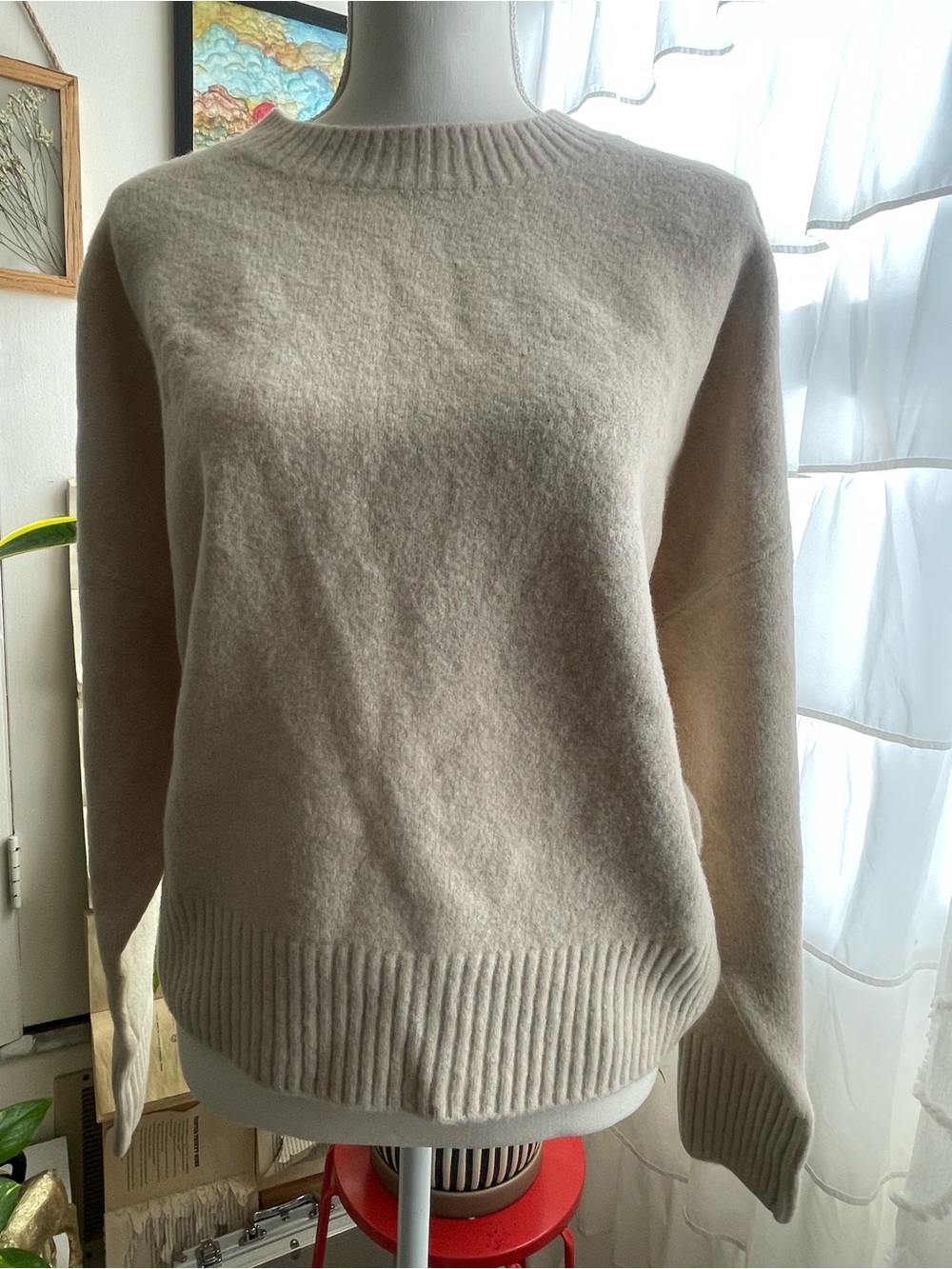 Zara Beige Crewneck Sweater - Women's Soft Knit